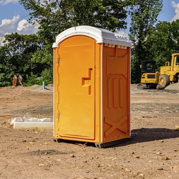 how often are the portable restrooms cleaned and serviced during a rental period in Village Mills TX